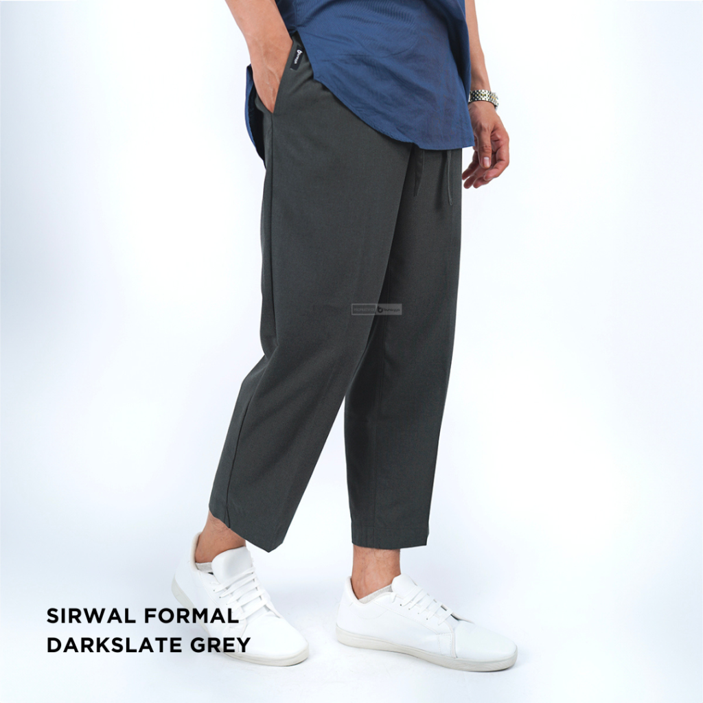 Ankle Pants Formal - Dark Slate Grey - Medium - Zaki sq