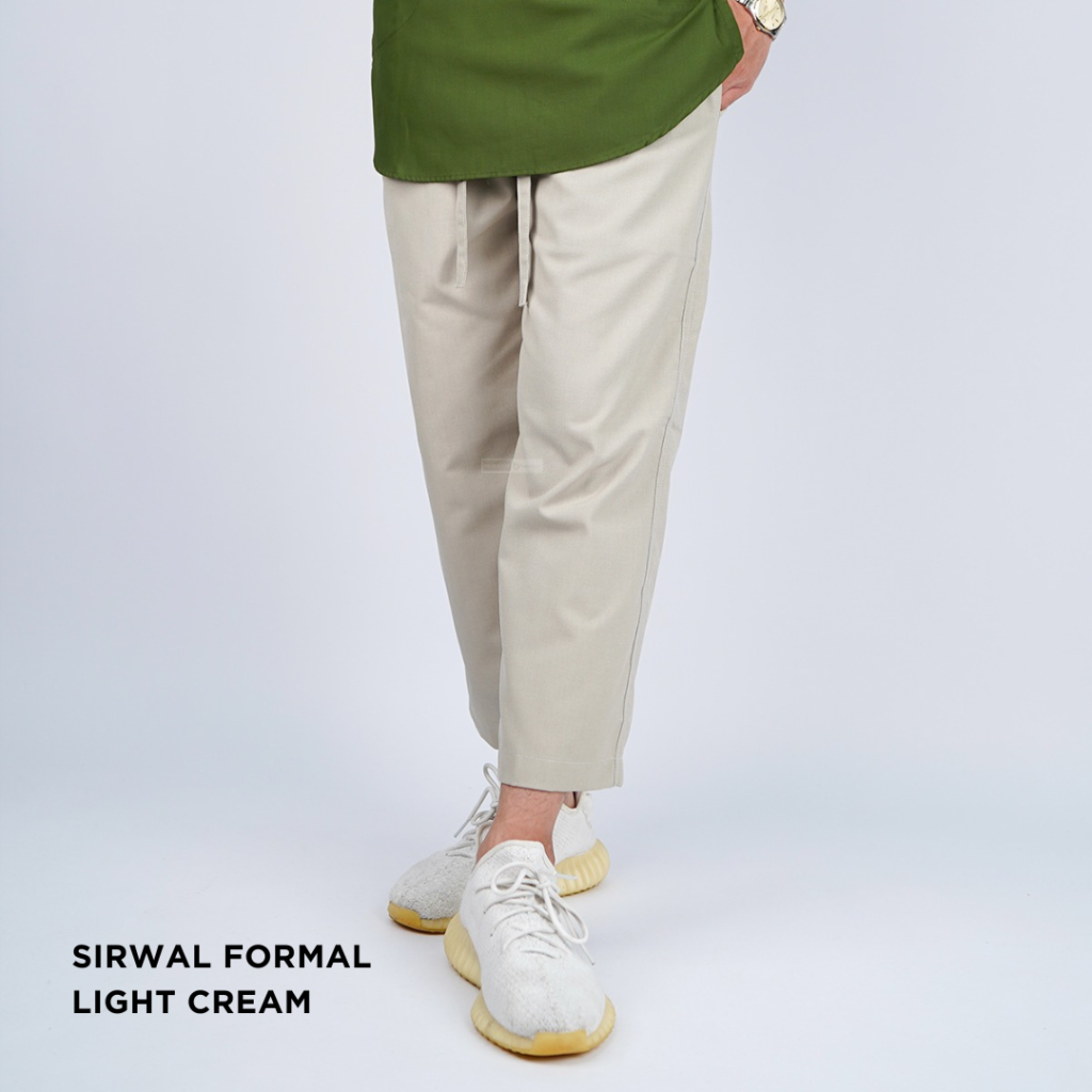 Ankle Pants Formal - Light Cream - Zaki sq