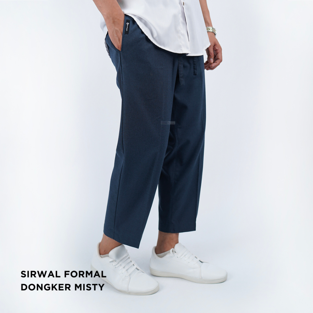 Ankle Pants Formal - Misted Navy - Medium - Zaki sq